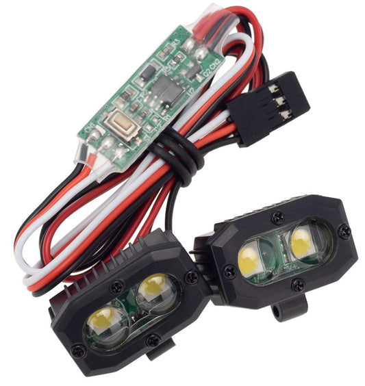 PowerHobby RC Double lamp LED Lights Headlights Spotlight w/ Controller for 1/10 1/8 - PowerHobby