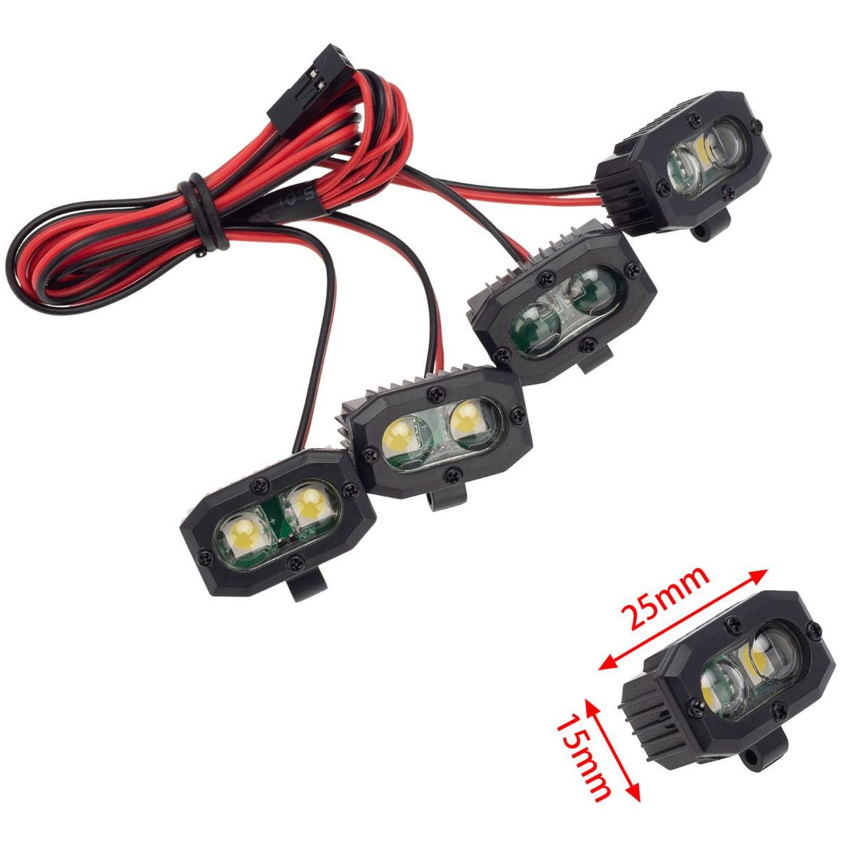 PowerHobby RC 4 Double lamp LED Lights Headlights Spotlight for 1/10 1/8 - PowerHobby