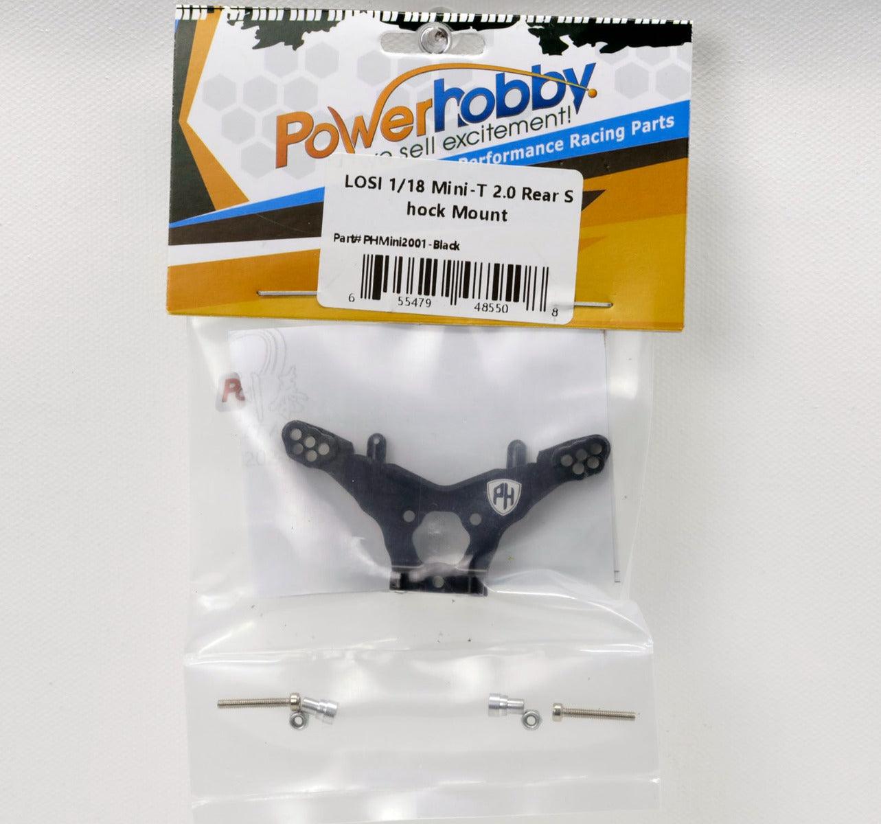 PowerHobby LOSI 1/18 Mini-T 2.0 Aluminum Rear Shock Tower Minit 2.0 Black - PowerHobby