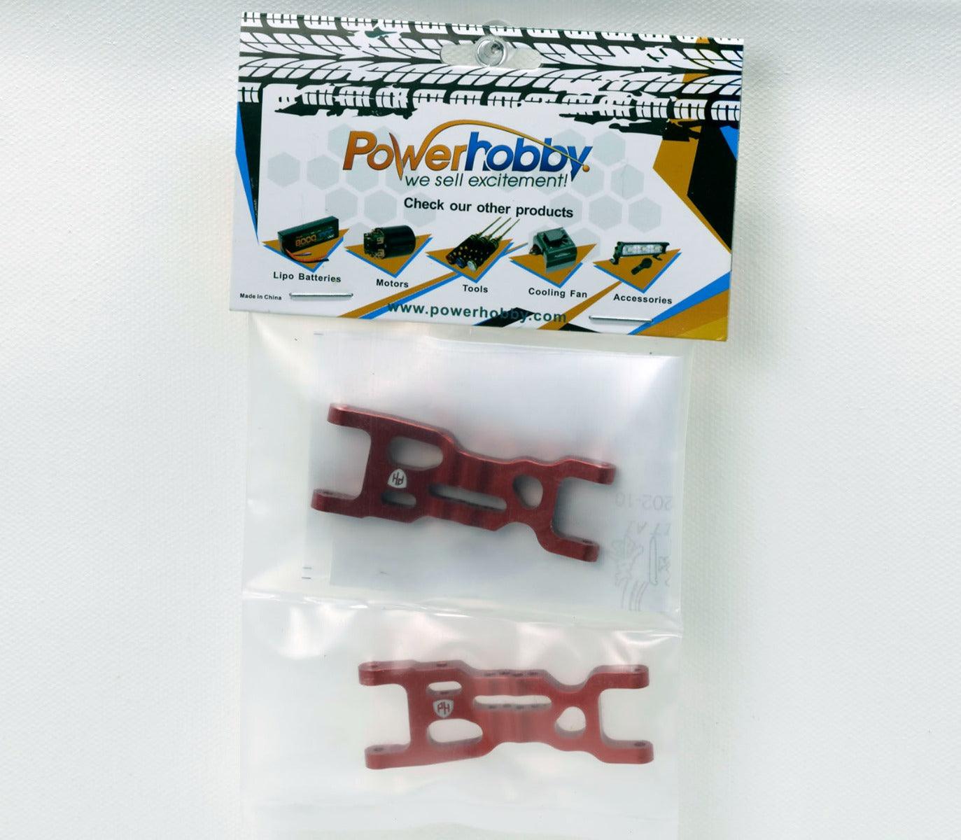 PowerHobby LOSI 1/18 Mini-T 2.0 Aluminum Front Lower Suspension Arms Red - PowerHobby