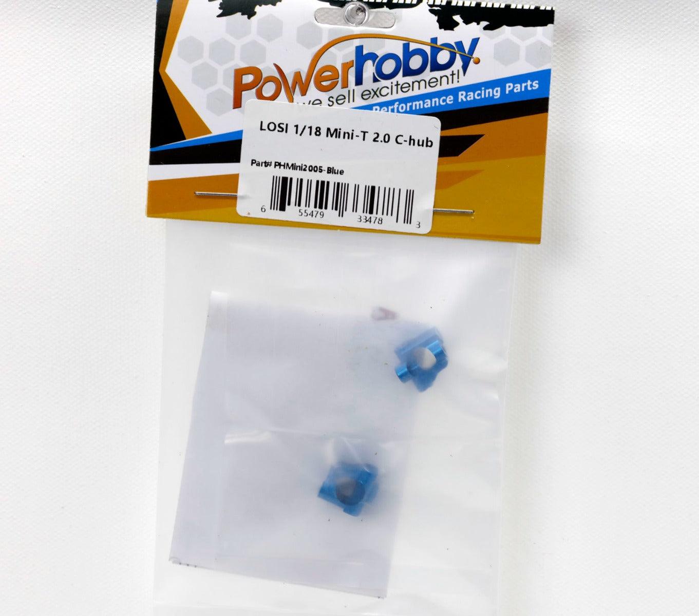 PowerHobby LOSI 1/18 Mini-T 2.0 Aluminum Rear C hub MiniT Blue - PowerHobby