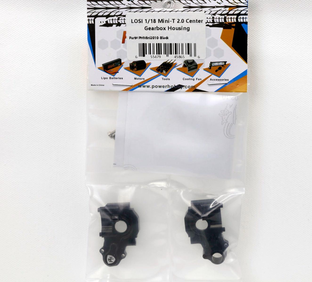 PowerHobby LOSI 1/18 Mini-T 2.0 Aluminum Rear Gearbox Housing MiniT Black - PowerHobby