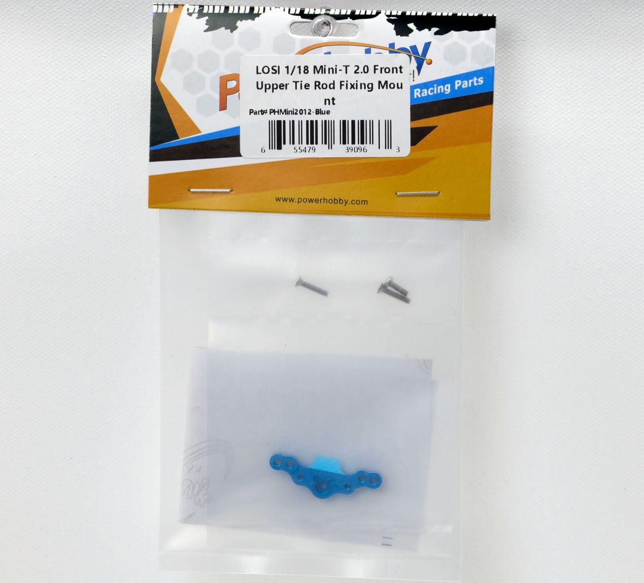 PowerHobby LOSI 1/18 Mini-T 2.0 Aluminum Front Upper Tie Rod Fixing Mount Blue - PowerHobby