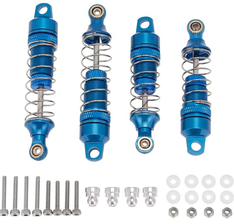 PowerHobby Losi Mini-T 2.0 Aluminum Front Rear Threaded Shocks MiniT Blue - PowerHobby