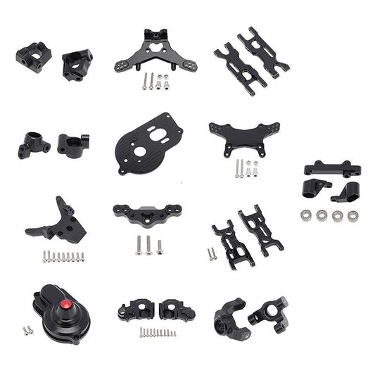 PowerHobby LOSI Mini-T 2.0 Aluminum Upgrade Kit Arms Steering C-hub Knuckles Black - PowerHobby