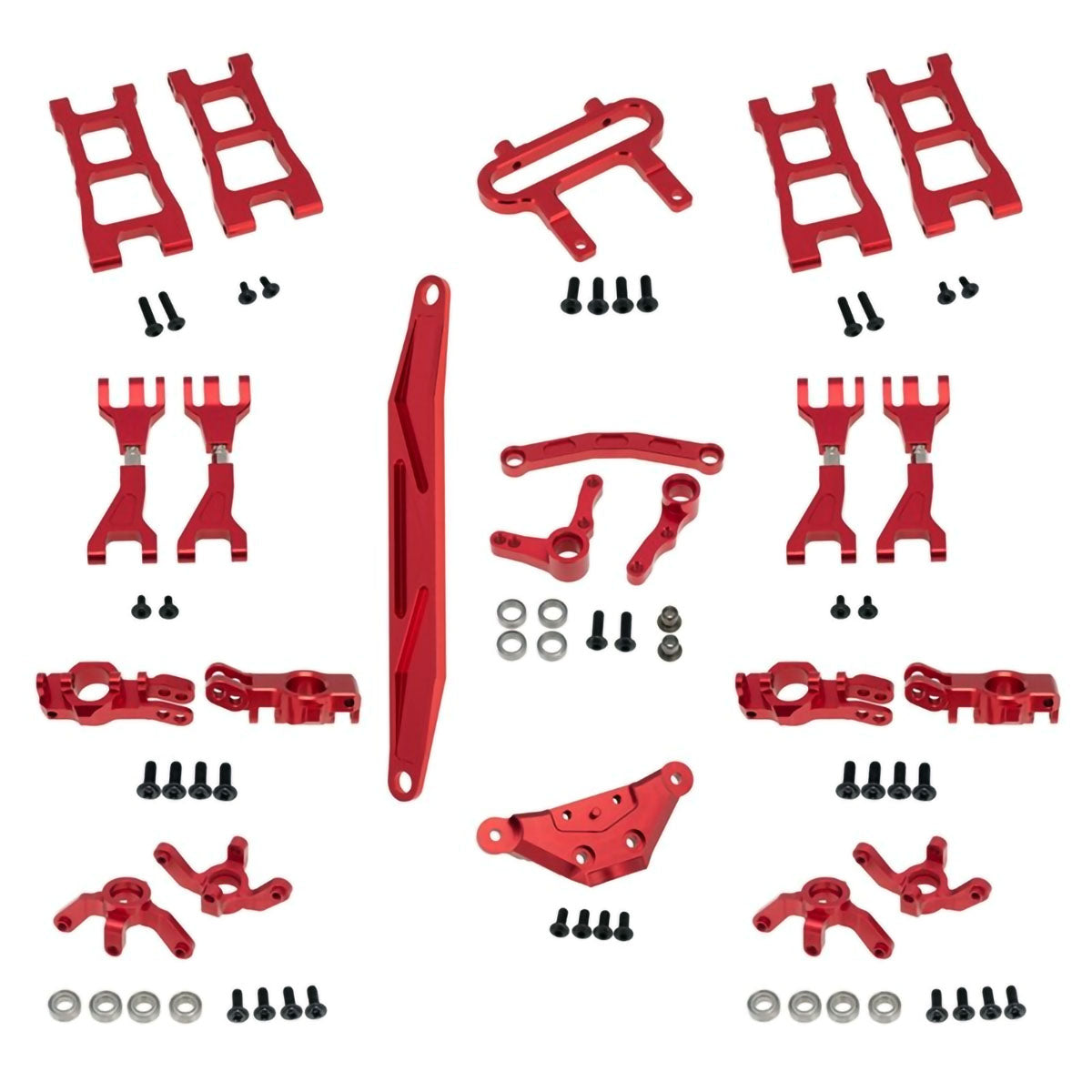 Powerhobby Aluminum Upgrade Kit 1/10 Redcat Blackout XTE / XBE / SC RED - PowerHobby