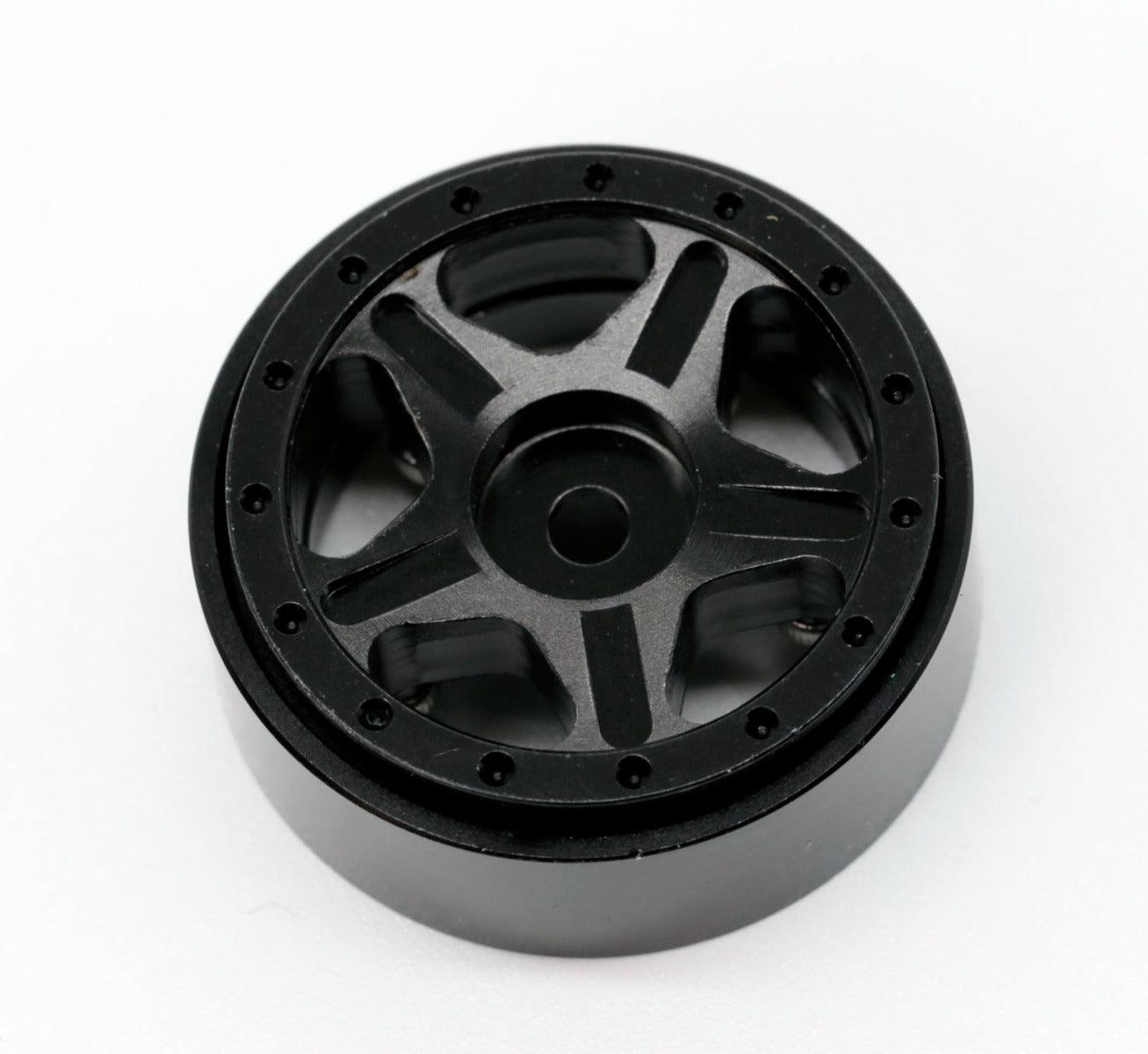 Powerhobby Z2 1.0" Aluminum Beadlock Crawler Wheels Black 1/24 Axial SCX24 C10 - PowerHobby