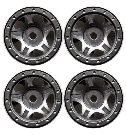 Powerhobby Axial SCX24 C10 Jeep Deadbolt Aluminum Beadlock Wheels Rims Grey - PowerHobby