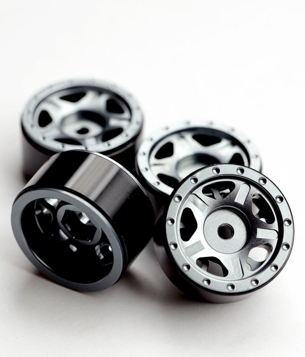 Powerhobby Axial SCX24 C10 Jeep Deadbolt Aluminum Beadlock Wheels Rims Grey - PowerHobby