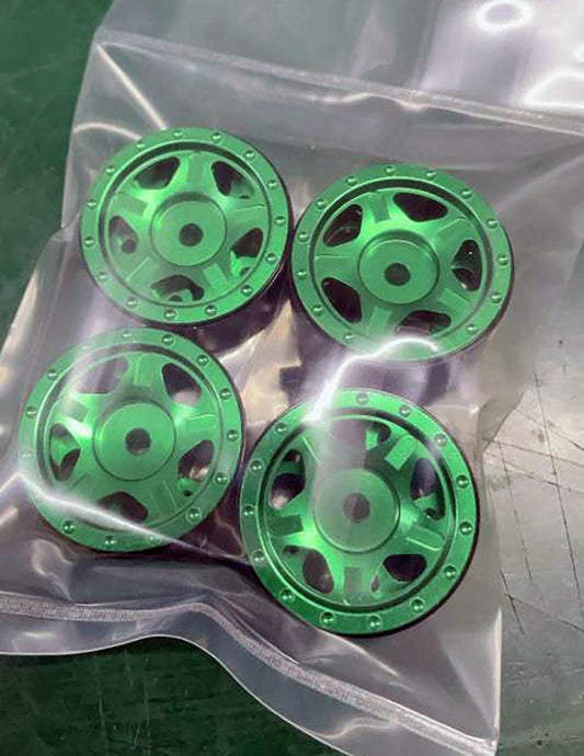 Powerhobby Axial SCX24 C10 Jeep Deadbolt Aluminum Beadlock Wheels Rims Green - PowerHobby