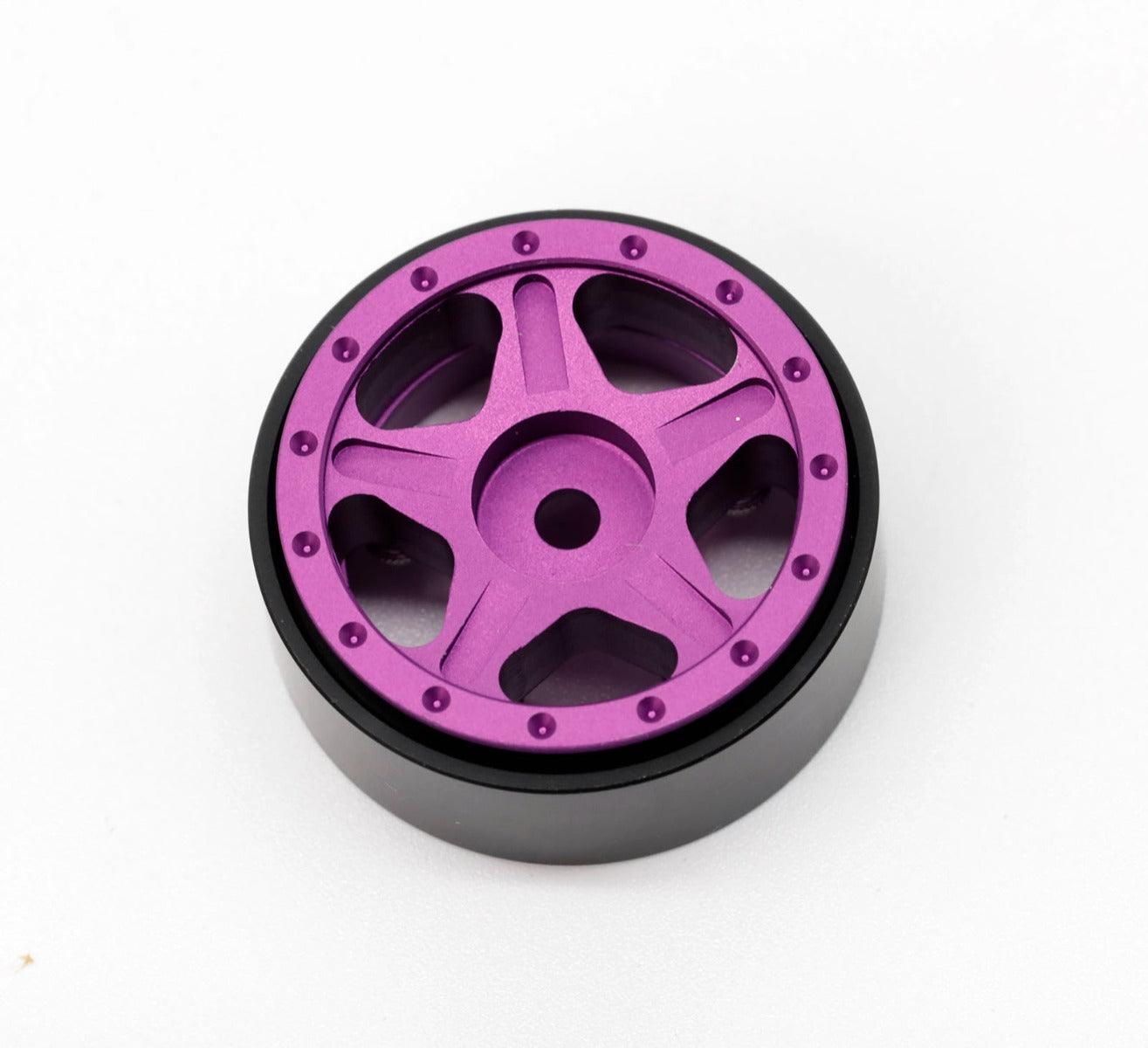 Powerhobby Z2 1.0" Aluminum Beadlock Crawler Wheels Purple 1/24 Axial SCX24 C10 - PowerHobby