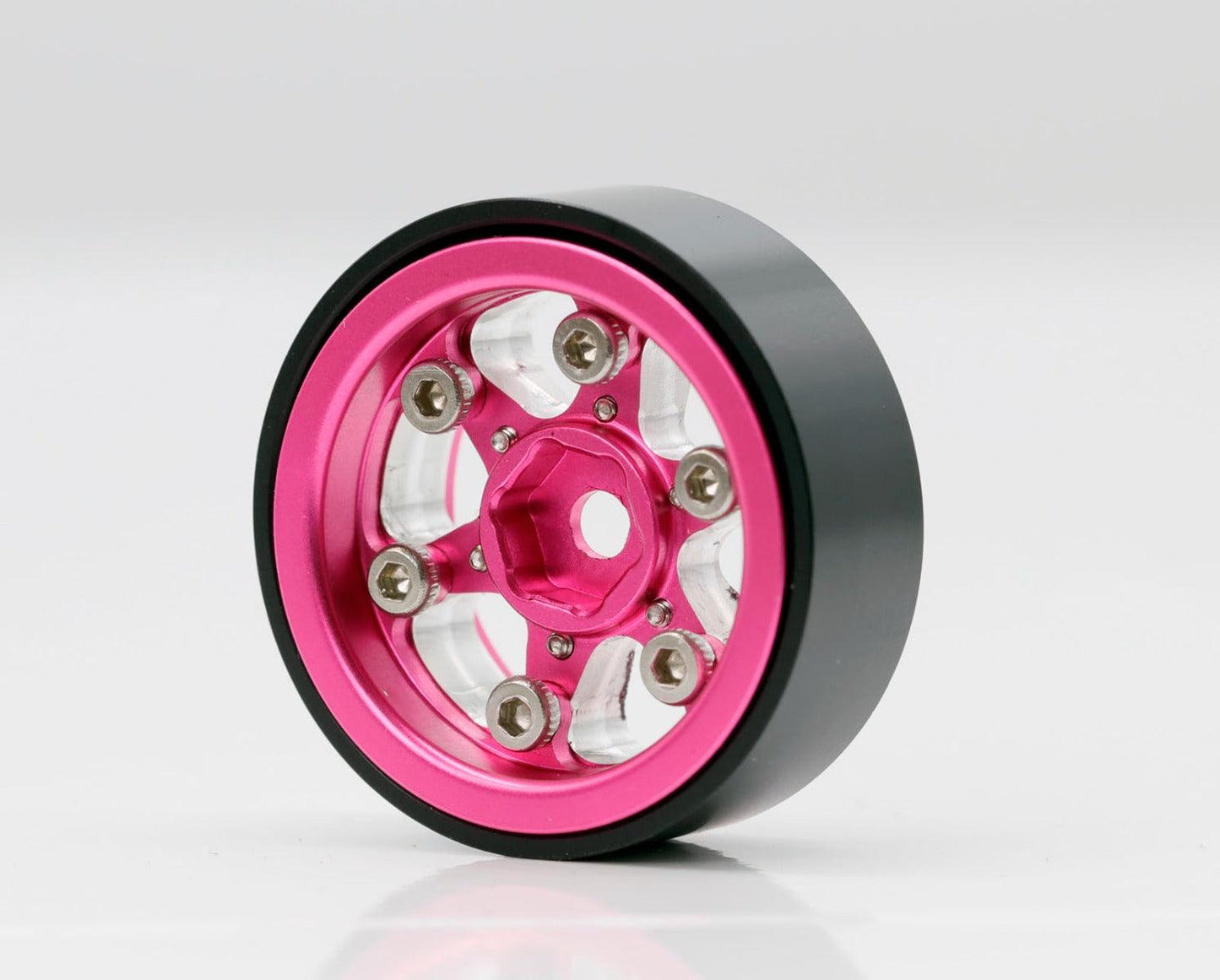 Powerhobby Z1 1.0" Aluminum Beadlock Wheels Pink 1/24 Axial SCX24 Jeep Bronco - PowerHobby