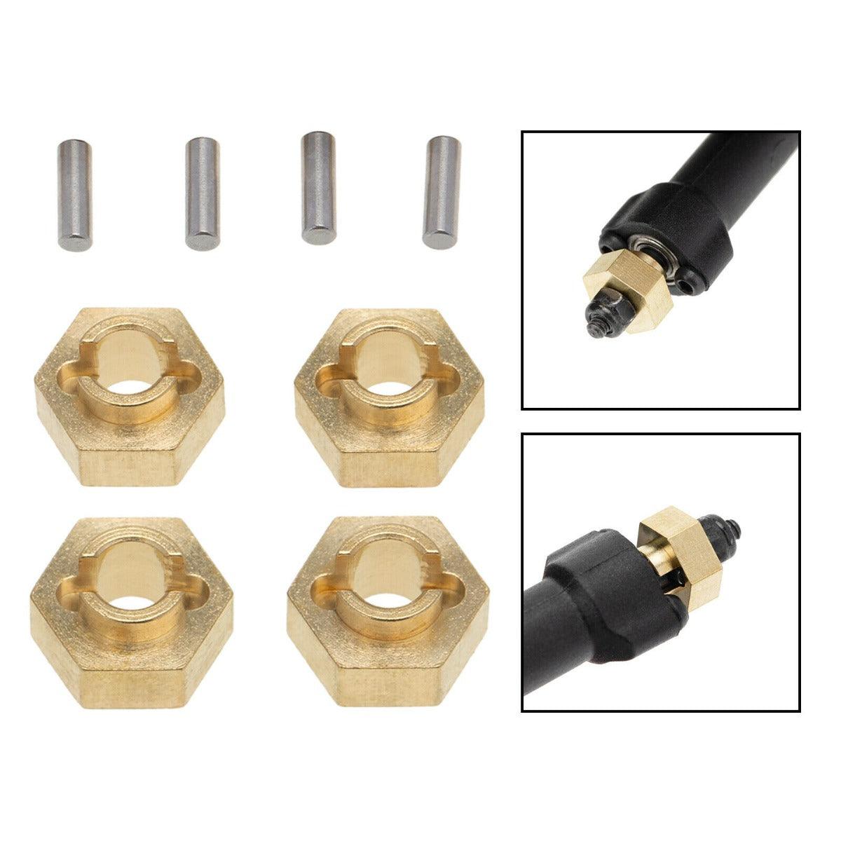 Powerhobby Axial SCX24 Brass 7mm Wheel Hex Hubs Jeep C10 Betty Deadbolt - PowerHobby