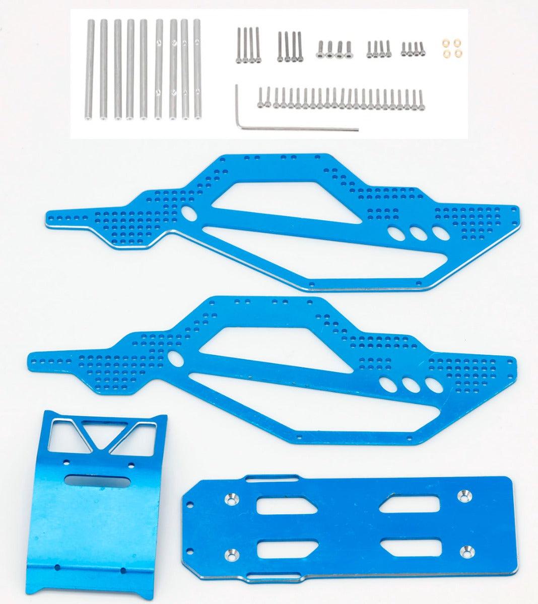 Powerhobby SCX24 Aluminium Rock Racer Conversion Chassis Kit BLUE Axial 1/24 - PowerHobby