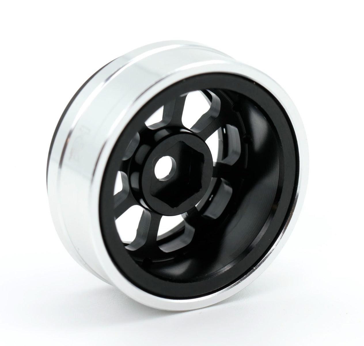 Powerhobby B59 Aluminum Beadlock 1.0” Rock Crawler Wheels Axial SCX24 Black - PowerHobby