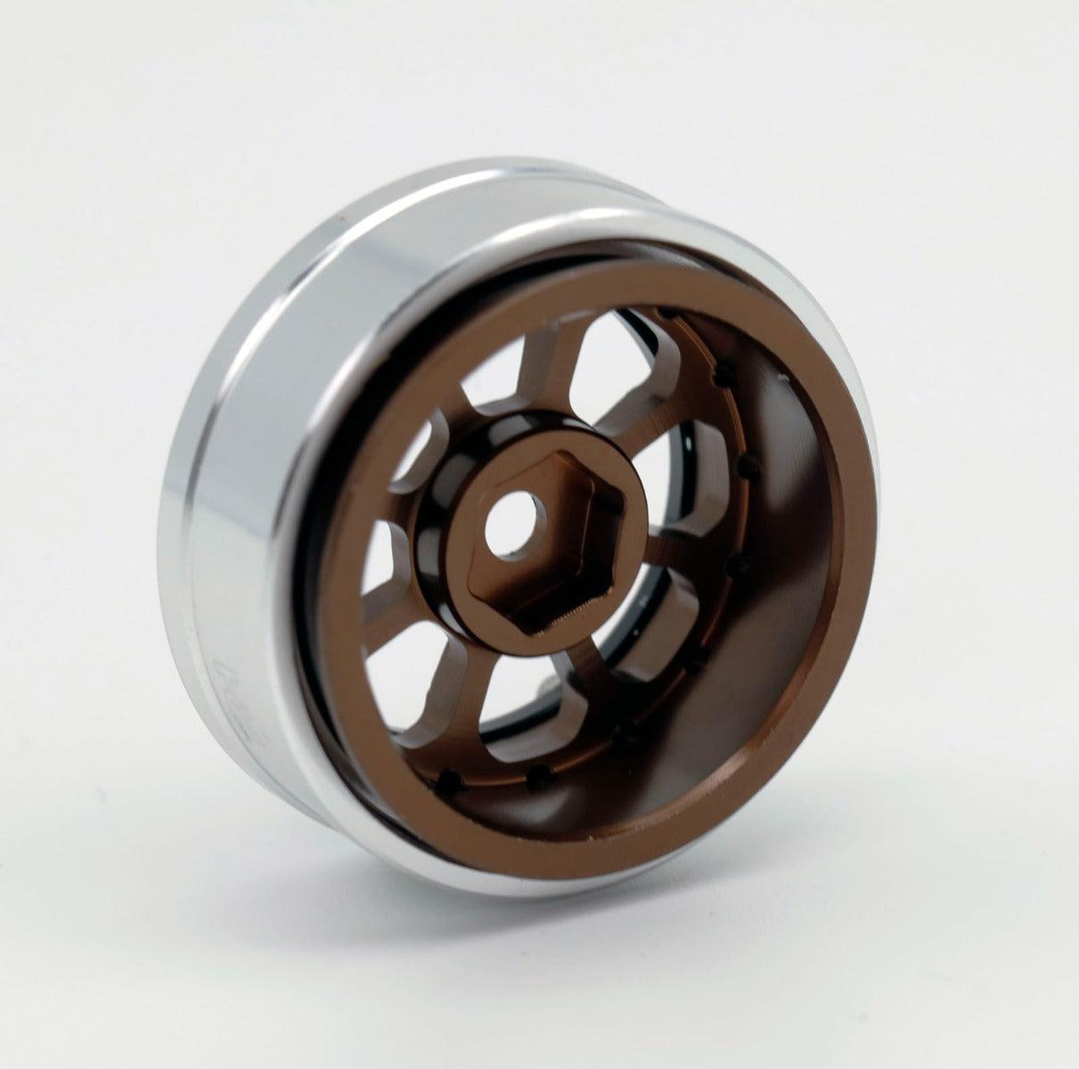 Powerhobby B59 Aluminum Beadlock 1.0” Rock Crawler Wheels Axial SCX24 - Bronze - PowerHobby