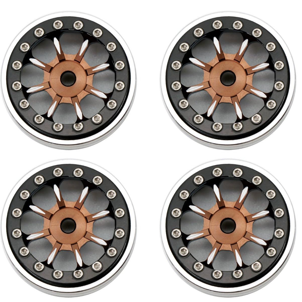 Powerhobby B59 Aluminum Beadlock 1.0” Rock Crawler Wheels Axial SCX24 - Bronze - PowerHobby