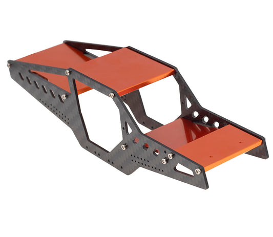 Powerhobby SCX24 Carbon Fiber Aluminum Rock Racer Conversion Chassis Kit Orange - PowerHobby