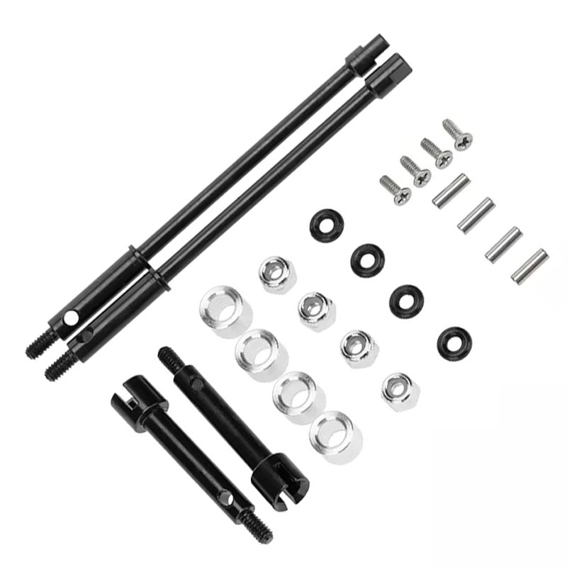 Powerhobby +4mm Wide Steel Drive shaft Axles for Axial SCX24 Jeep C10 Bronco Deadbolt - PowerHobby