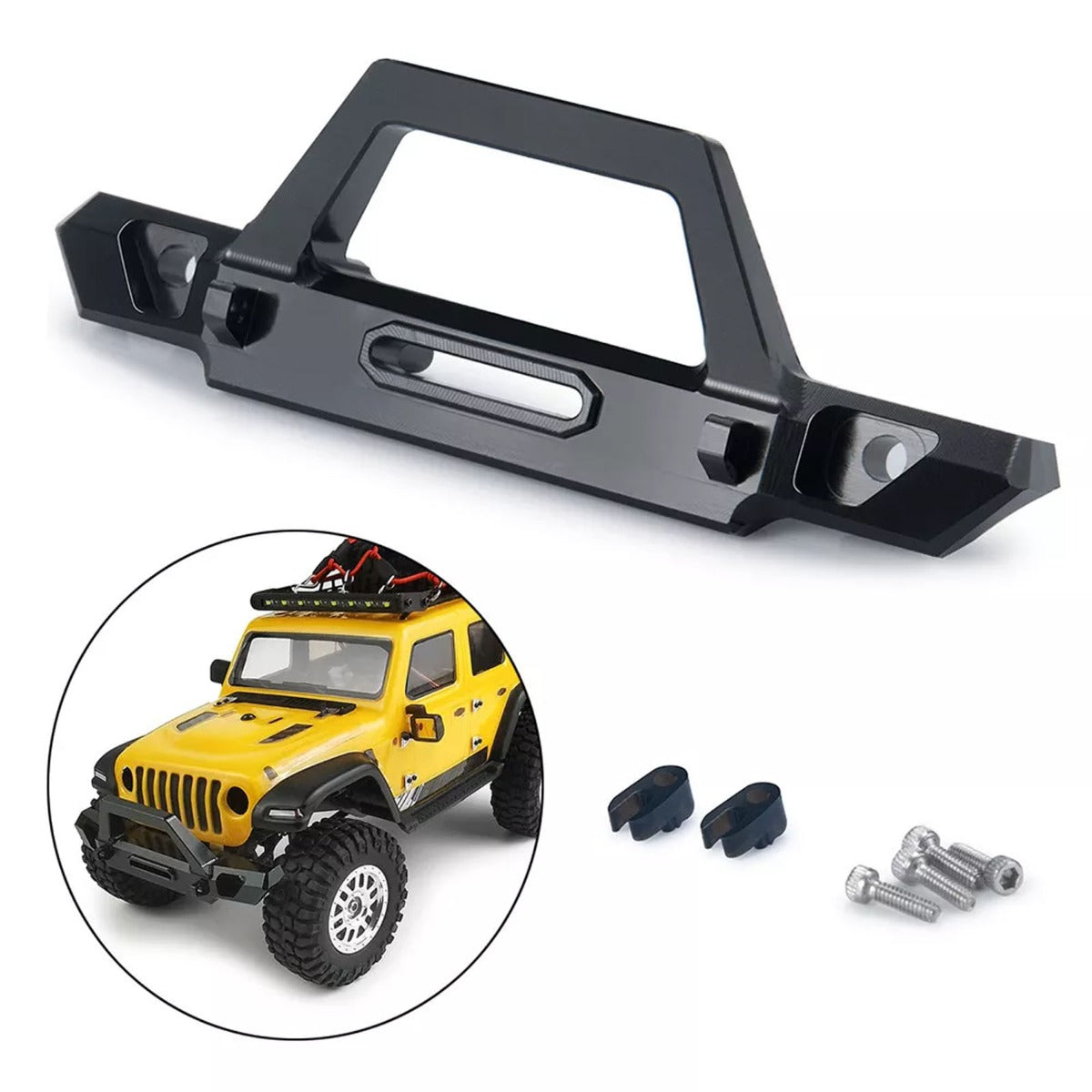 Powerhobby SCX24 Jeep Gladiator Bronco Front Aluminum Bumper - PowerHobby