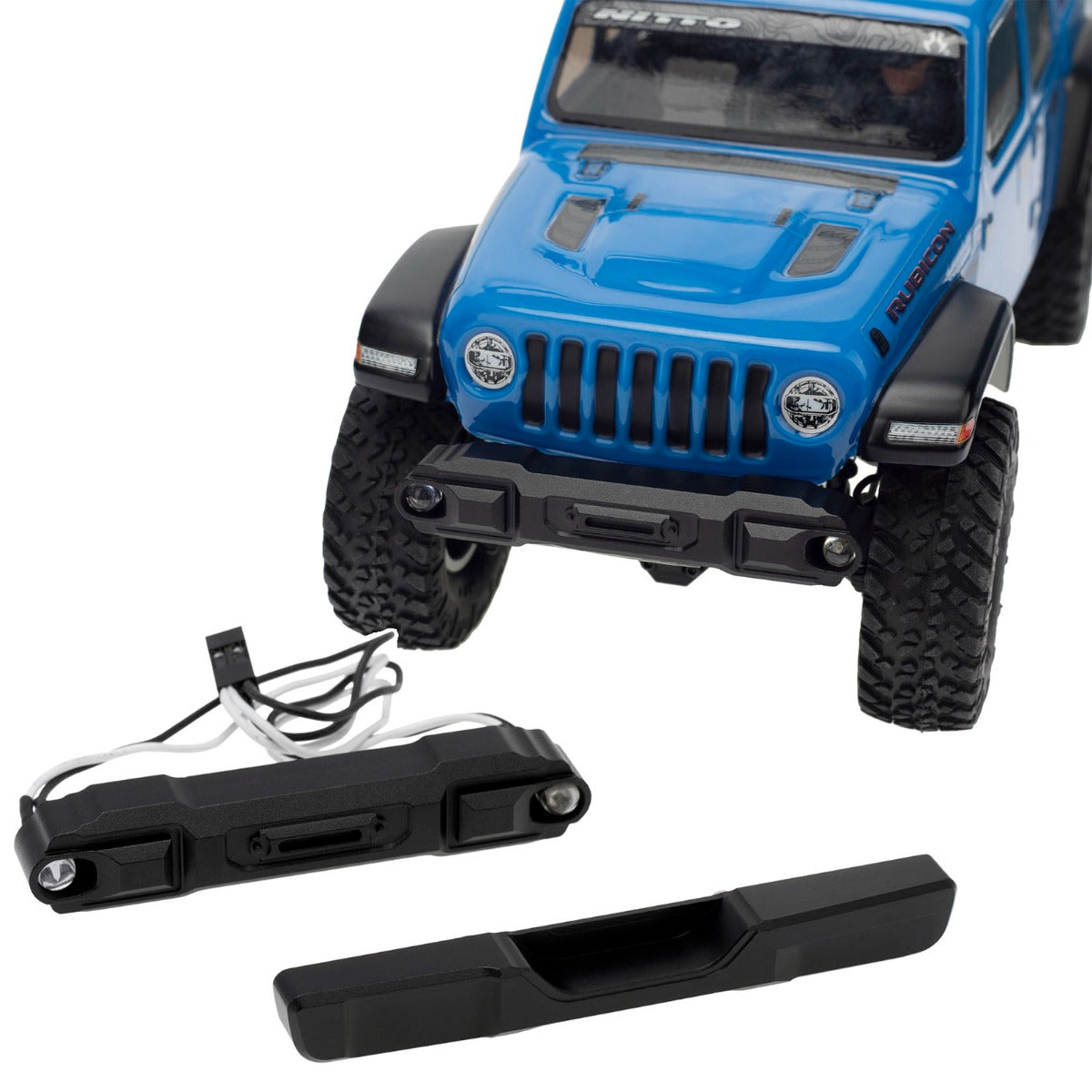 Powerhobby SCX24 Jeep Gladiator Bronco Front Rear Aluminum Bumper with Lights - PowerHobby