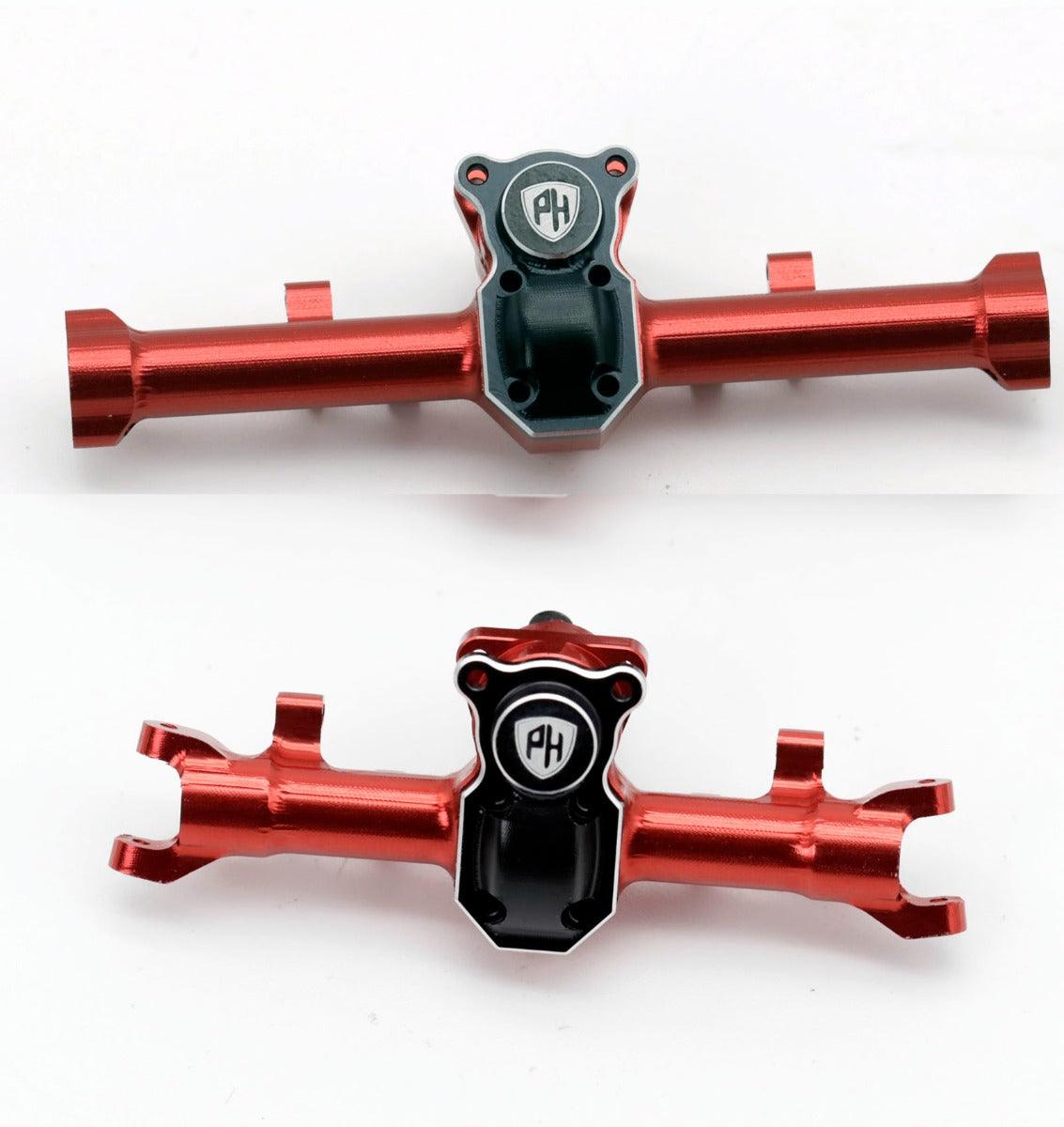 Powerhobby Axial SCX24 Jeep Deadbolt C10 Aluminum Front Rear Axle Housing Red - PowerHobby