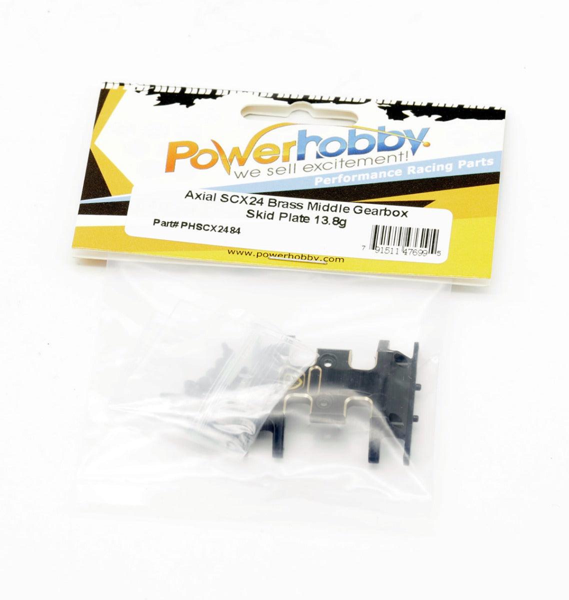 Powerhobby Axial SCX24 Brass Center Gearbox Skid Plate - PowerHobby