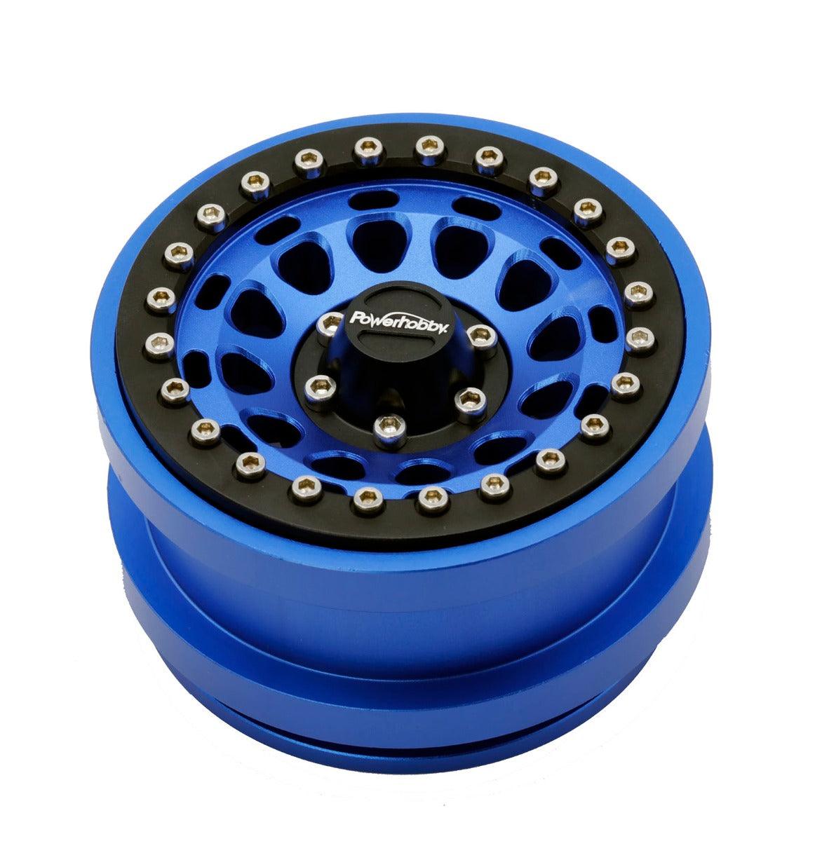 Powerhobby 2.9” Aluminum Beadlock Wheels 1/6 Axial SCX6 Crawler Blue (4) - PowerHobby