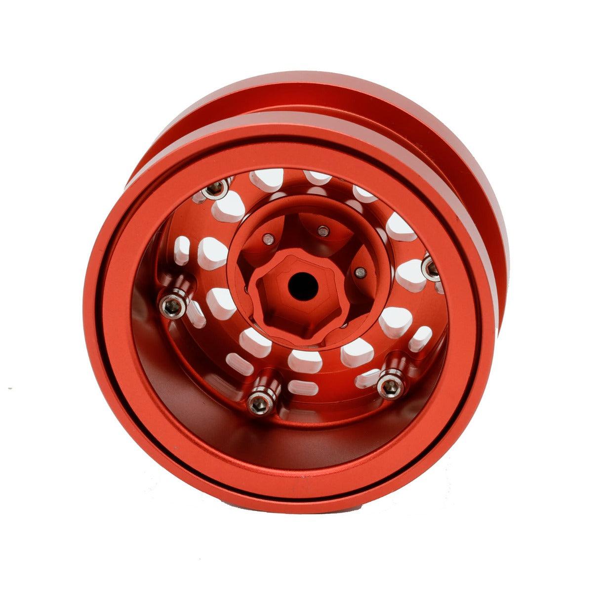 Powerhobby Axial SCX6 2.9” Aluminum Beadlock Wheels Rims Red (4) - PowerHobby