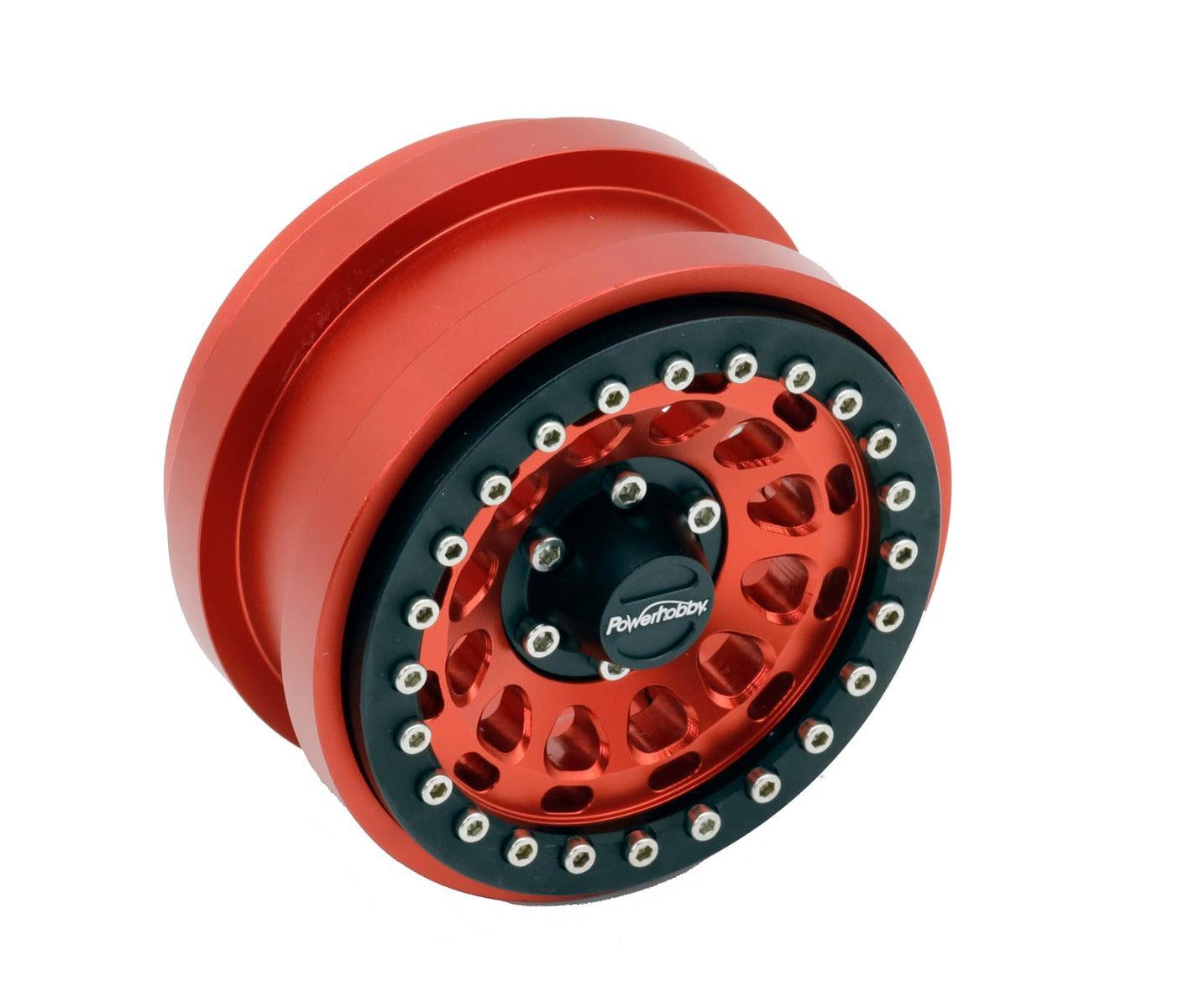 Powerhobby Axial SCX6 2.9” Aluminum Beadlock Wheels Rims Red (4) - PowerHobby