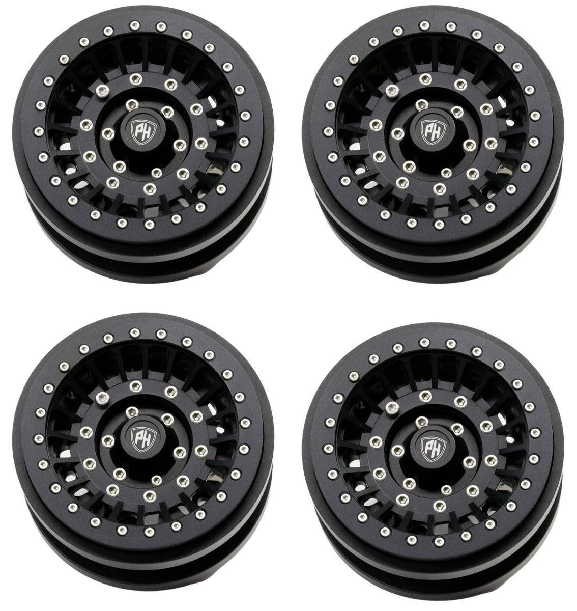 Powerhobby Z1 Axial SCX6 2.9” CNC Aluminum Beadlock Wheels Black 4pcs - PowerHobby