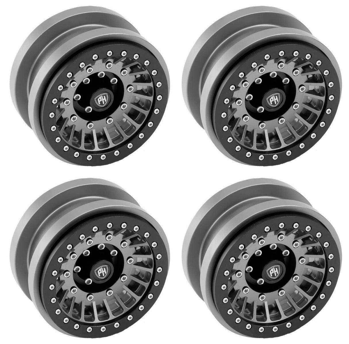 Powerhobby Z1 Axial SCX6 2.9” CNC Aluminum Beadlock Wheels Gunmetal 4pcs - PowerHobby