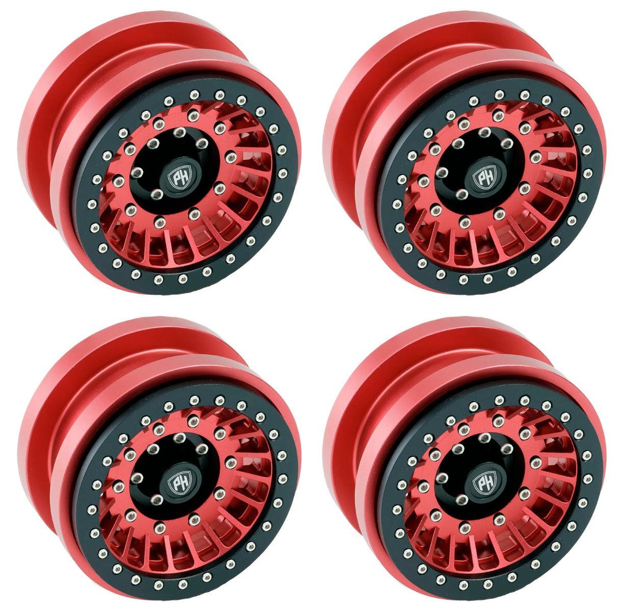 Powerhobby Z1 Axial SCX6 2.9” CNC Aluminum Beadlock Wheels Red 4pcs - PowerHobby