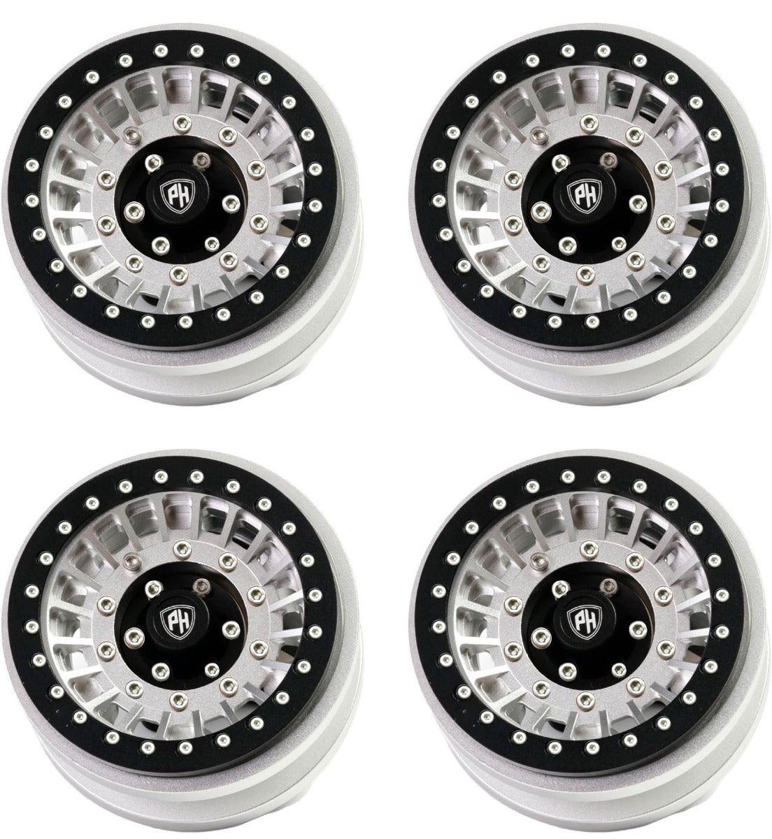 Powerhobby Z1 Axial SCX6 2.9” CNC Aluminum Beadlock Wheels Silver 4pcs - PowerHobby