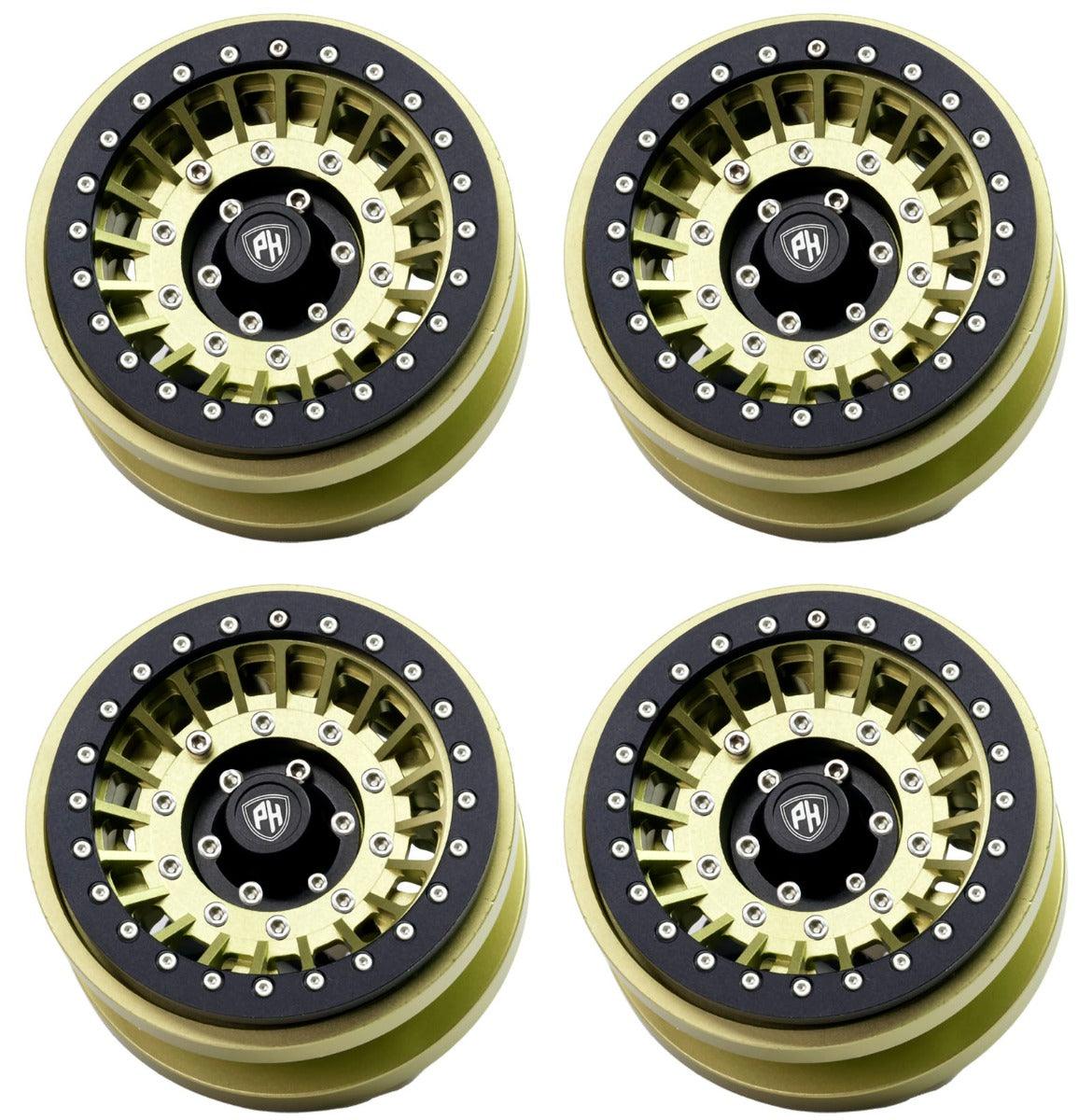 Powerhobby Z1 Axial SCX6 2.9” CNC Aluminum Beadlock Wheels Titanium 4pcs - PowerHobby