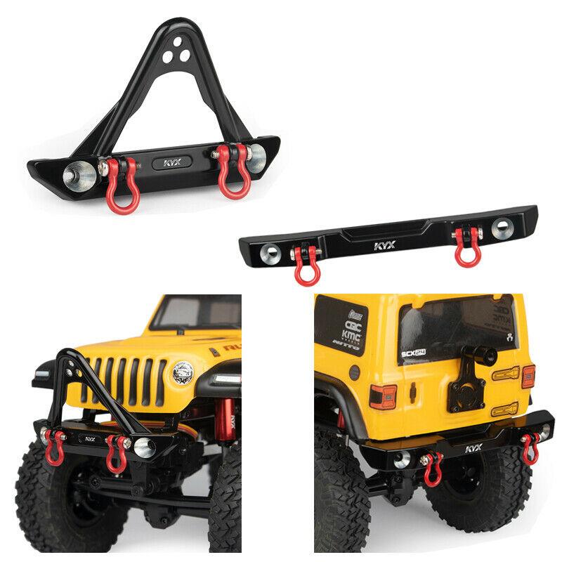 Powerhobby SCX24 Bronco Deadbolt Jeep Aluminum Front Rear Bumper w/ Shackle - PowerHobby