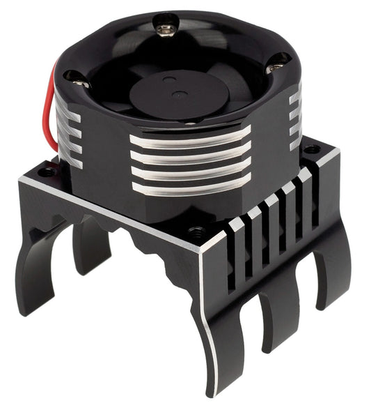 PowerHobby 1/8 Aluminum High Speed LED Lights Cooling Fan Heatsink Mount Black - PowerHobby