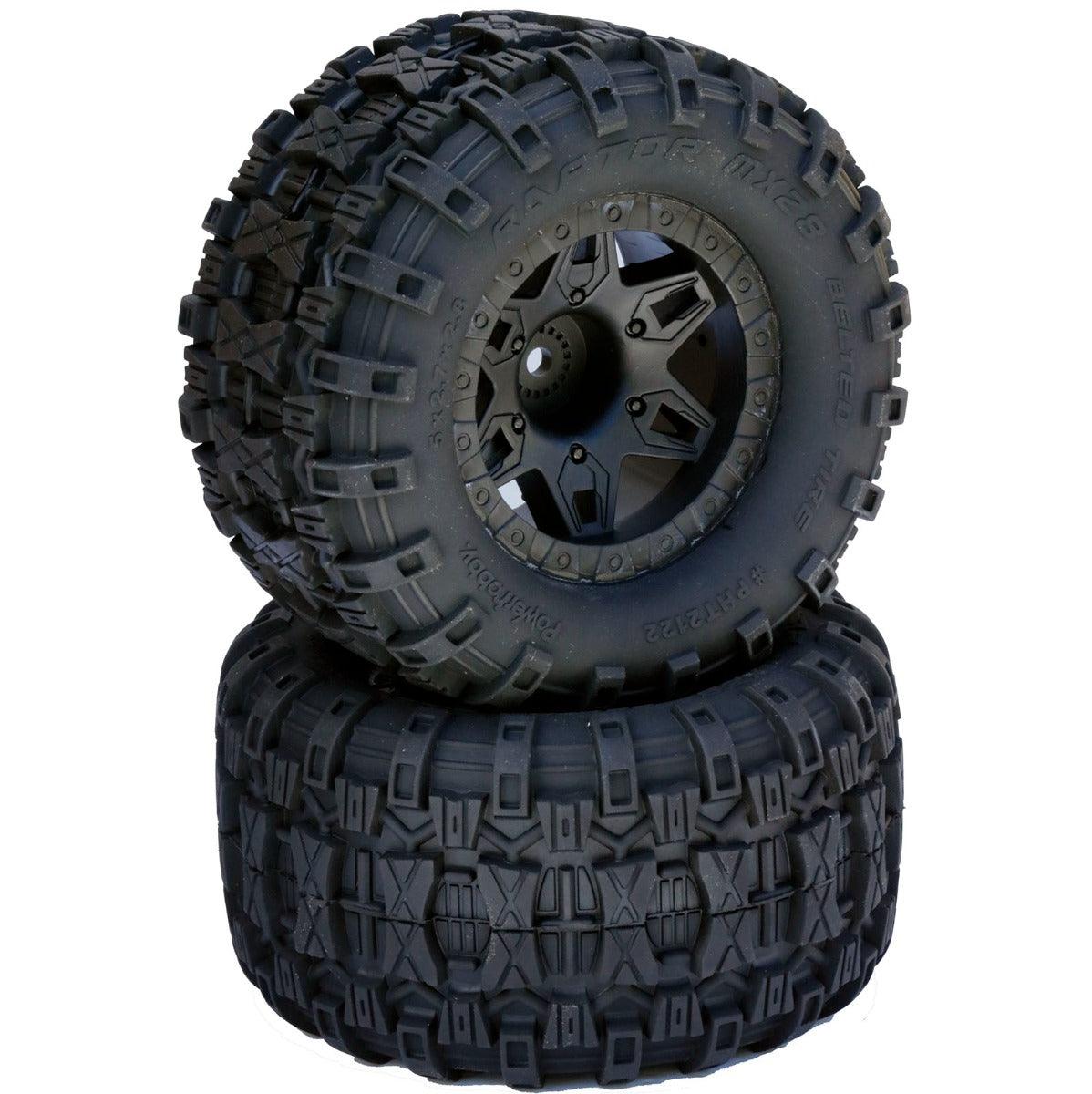 Powerhobby Raptor 2.8 Belted All Terrain Tires 12MM 0 Offset Rear FOR Traxxas 2WD - PowerHobby