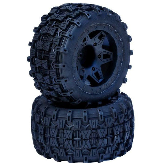 Powerhobby Raptor 2.8 Belted Mounted Tires Wheels FOR Traxxas Nitro Stampede Rear - PowerHobby
