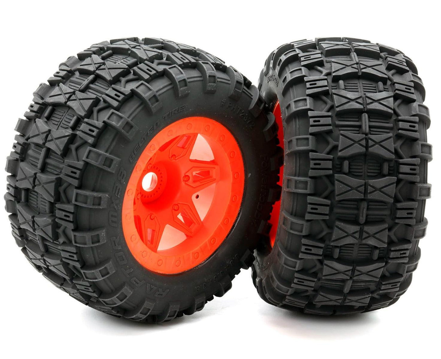 Powerhobby 1/8 Raptor 3.8” Belted All Terrain Tires 17MM Mounted Orange - PowerHobby