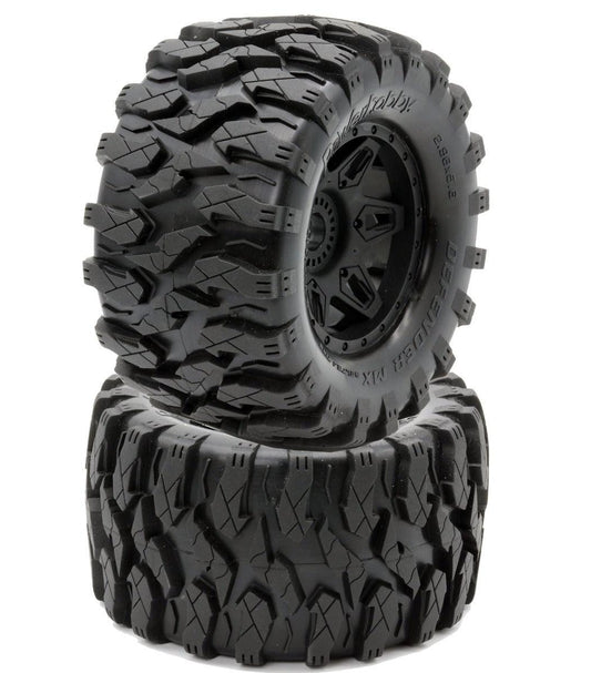 Powerhobby Defender MX Belted All Terrain Tires Mounted 17mm FOR Traxxas Maxx - PowerHobby