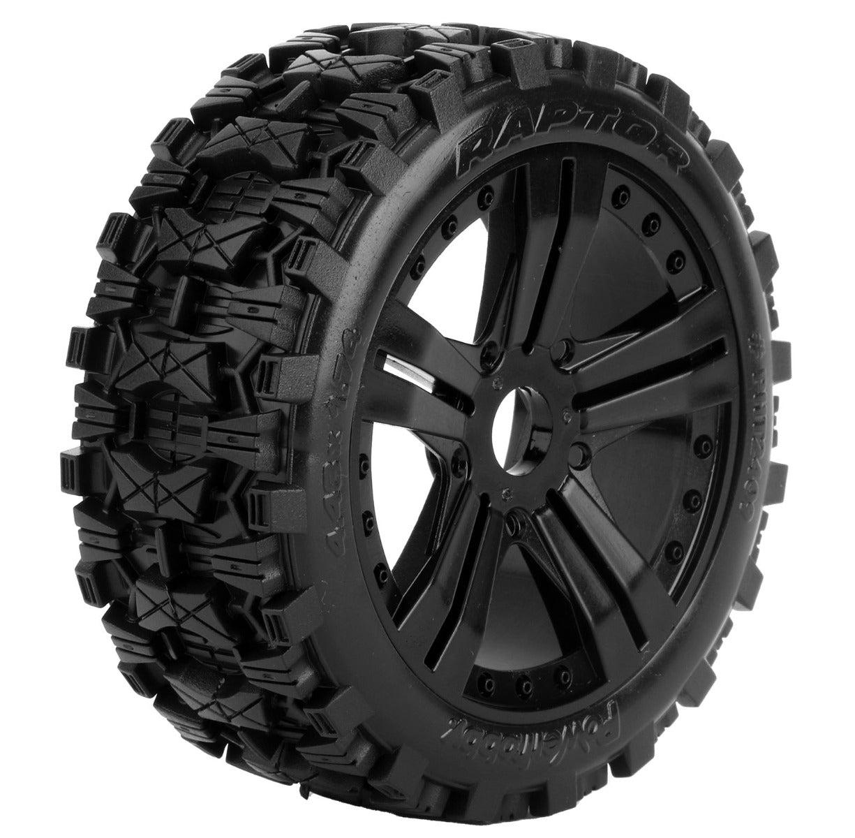 Powerhobby Raptor 1/8 Buggy Belted All Terrain Mounted Tires 17MM Claw Wheels - PowerHobby