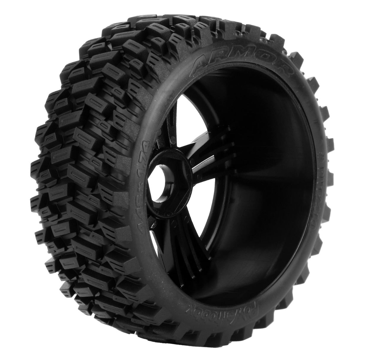 Powerhobby Armor 1/8 Buggy Belted All Terrain Mounted Tires 17MM Claw Wheels - PowerHobby