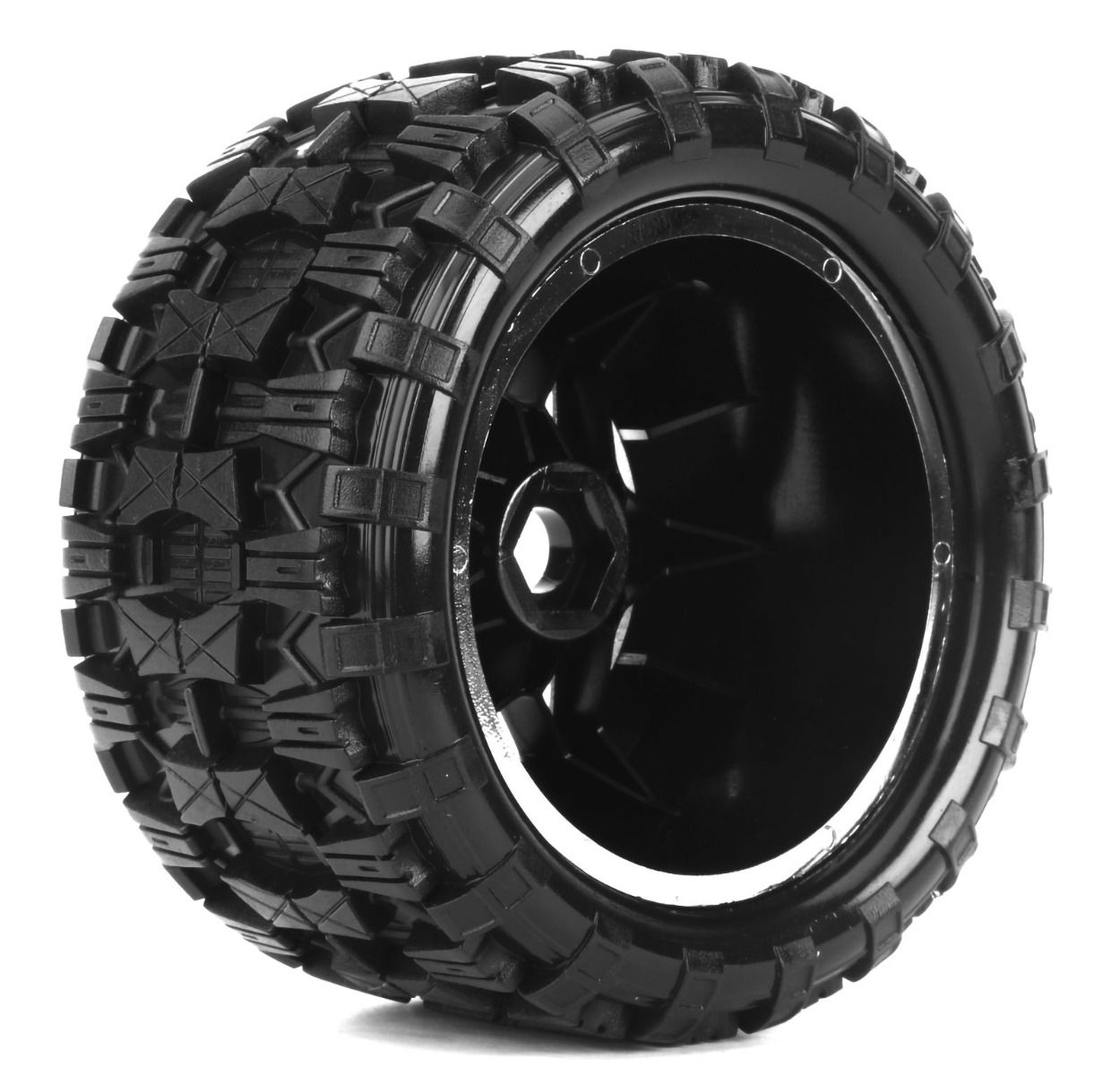 Powerhobby Raptor X Belted Mounted Tires / Wheels Black (4) Arrma Kraton 8s - PowerHobby