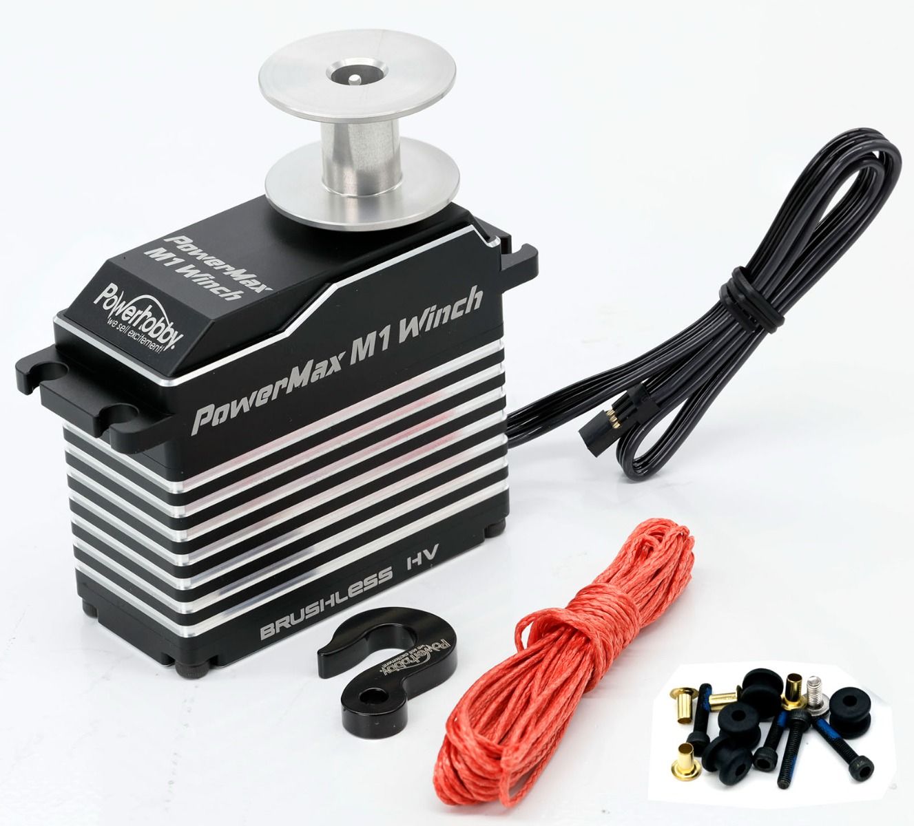 Powerhobby POWERMAX M1WINCH 1/5 High Torque Speed Axial SCX6 Front Bumper Mount - PowerHobby