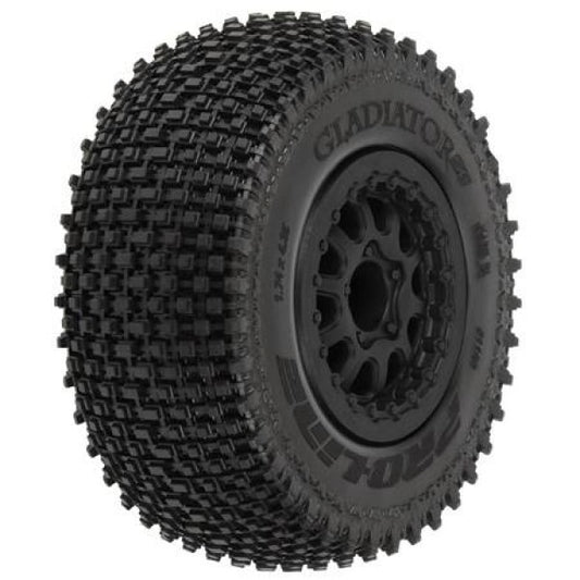 Pro-Line PRO116913 Gladiator SC 2.2" 3.0 M2 Mounted Renegade Wheels Black Slash - PowerHobby