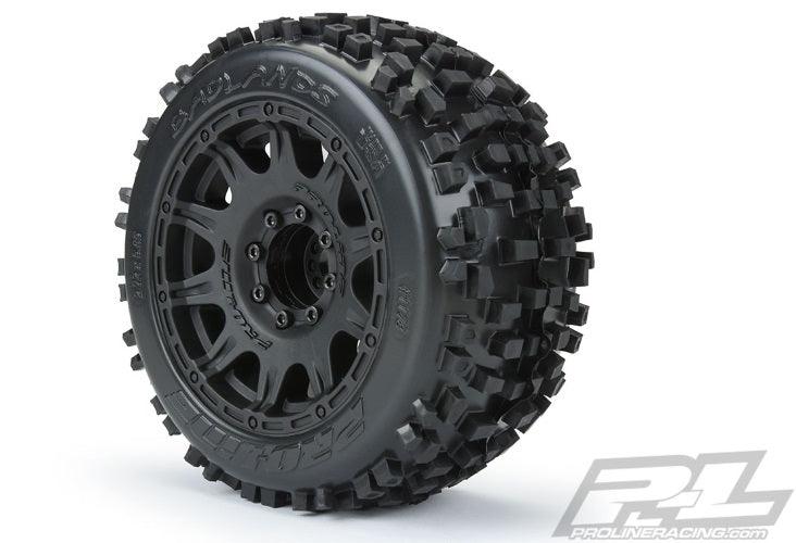 Pro-Line Badlands 3.8" All Terrain Tires Mounted For 17mm MT Front or Rear - PowerHobby