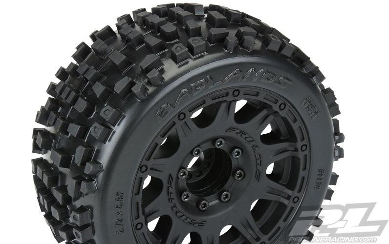 Pro-Line Badlands 3.8" All Terrain Tires Mounted For 17mm MT Front or Rear - PowerHobby