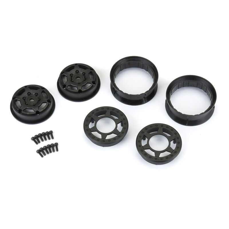 Pro-Line 2809-03 1/10 Holcomb 1.9" 12mm Crawler Bead-Loc Wheels (2) Black - PowerHobby