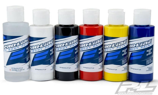 Pro-Line 6323-00 RC Body Airbrush Paint Primary Color Set (6) - PowerHobby